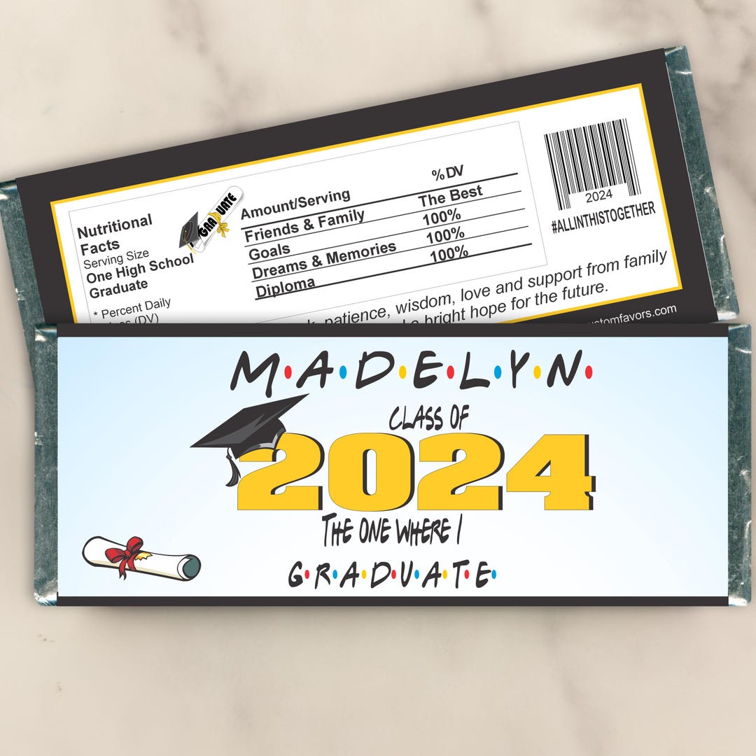 Personalized Graduation Candy Bar Wrappers – Class of 2026, Party ...