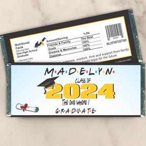 Envoltorios personalizados para dulces de graduación - Clase de 2026, regalos de fiesta (juego de 12) (WG43)