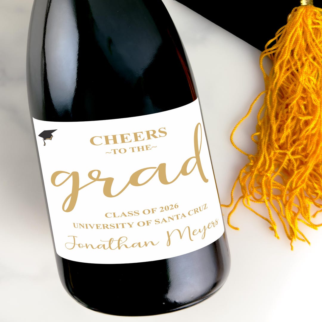Custom Graduation Labels for Beer, Champagne, and Wine Party Favors ...