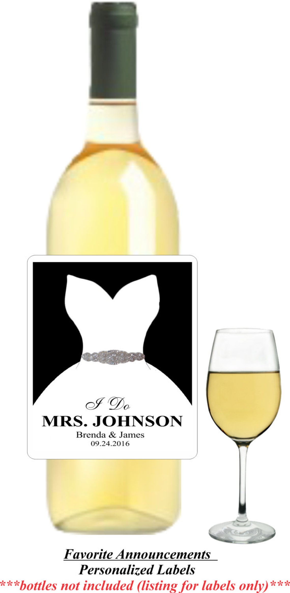 Bride and Groom Wine Labels Wedding Gift for Bride and Etsy