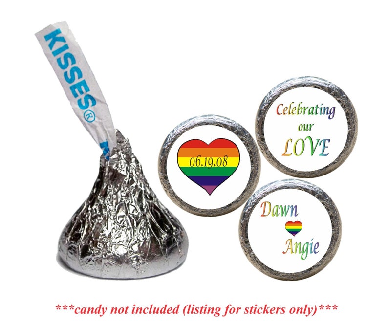 Gay Wedding Favors Marriage Equality Stickers for Kisses Etsy