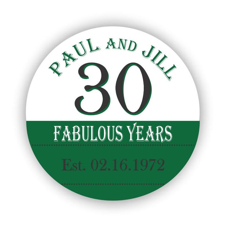 3 Stickers 30th Anniversary Round Labels 30th Dinner Party Milestone Anniversary Set of 24 2 Stickers RA06 30th Anniversary Party