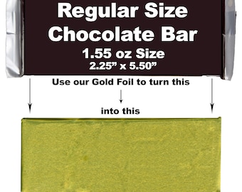 Gold Candy Foil Sheet, Gold Confectionery Foil, Chocolate Foil for DIY Wrappers, Wraps 1.55 oz Chocolate Bars, Craft Supplies (Set of 40)