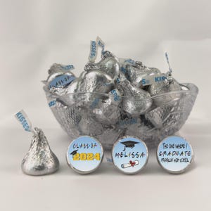 Personalized Graduation Chocolate Kiss Stickers: Party Favors (Set of 108)(KG28)