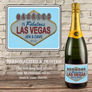 Just Married in Las Vegas Personalized Wedding Labels - Elopement ...