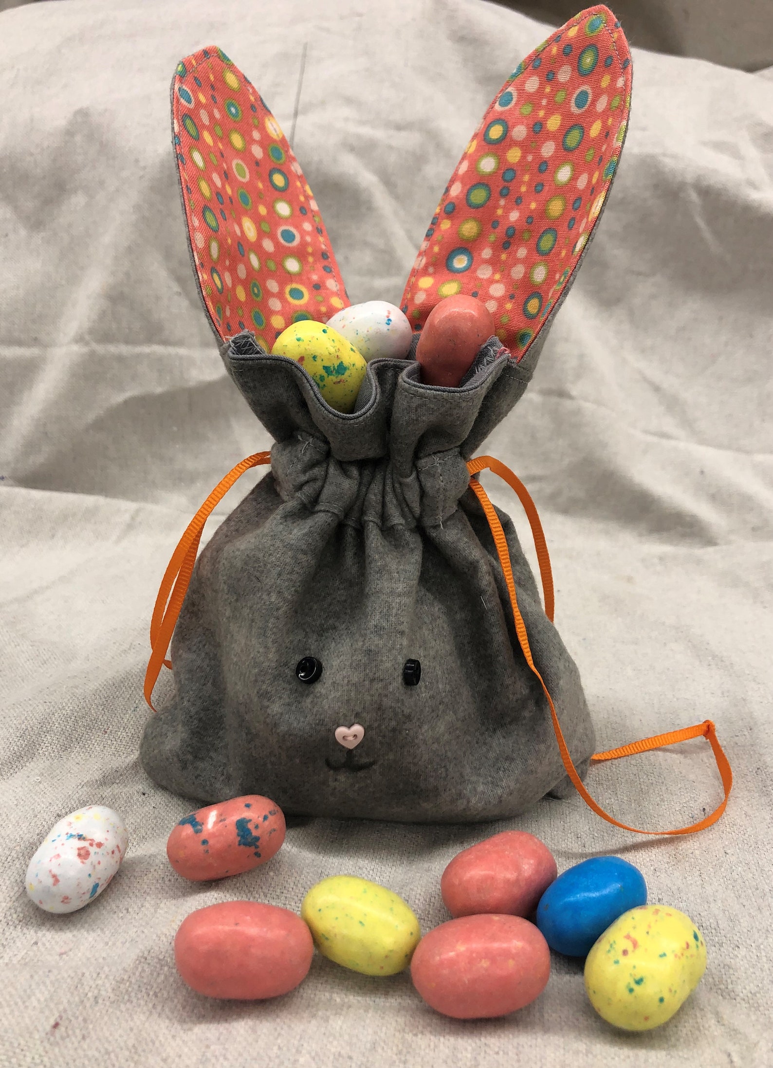 Easter Bunny Bag Easter Bunny Drawstring Bag Handmade Easter Etsy