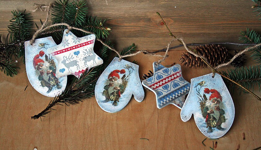 Christmas Garland Wooden Christmas decorations Holiday | Etsy