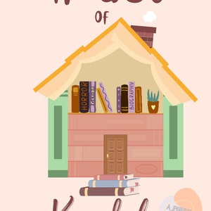 Printable Library Poster House of Books Wall Decor Modern Colorful Elementary Classroom Digital Teacher Classroom English Cute Literature