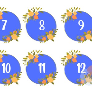Printable Calendar Numbers 1 Through 31 Wall Decor Modern Colorful ...