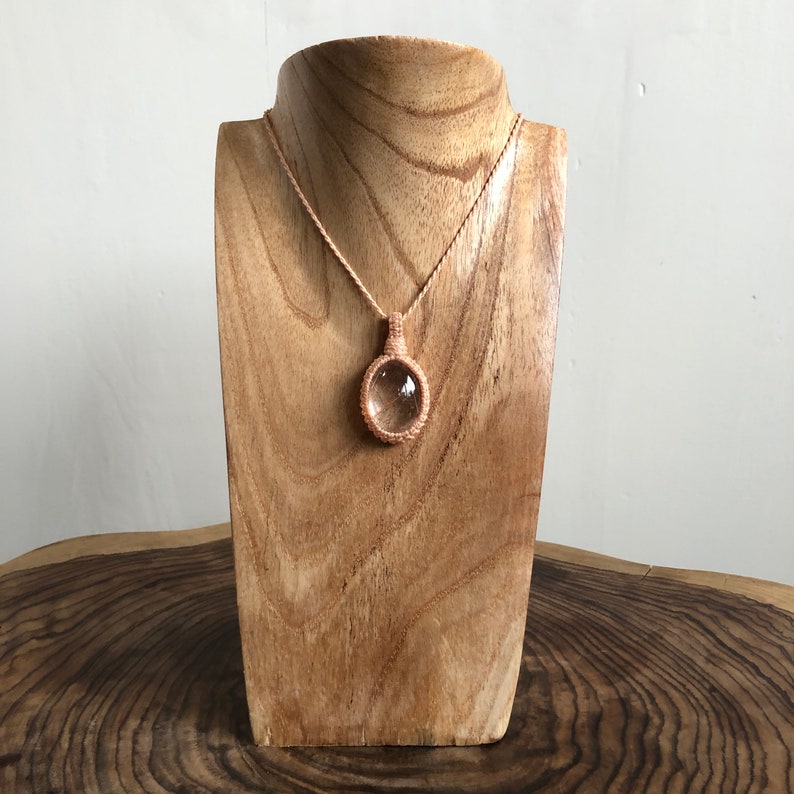 small pendant anneroza rutite stone macrame necklace rock rough crystal yoga gift Gemstone necklace gemstone necklace golden rutile