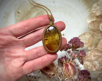 Green garnet, garnet pendant, garnet necklace, green gemstone, healing crystal, wrapped stone, natural necklace, yoga gift, bohemian, present