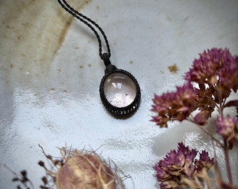 White Tourmaline, Achroite, rare white Tourmaline, sparkling tourmaline, black cord, chuncky tourmaline, macrame necklace, wrapped pendant