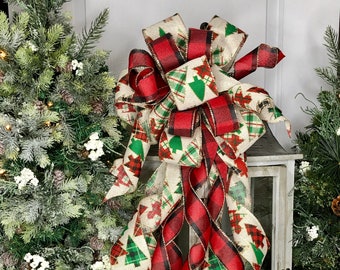 Black Bow Christmas Tree Topper