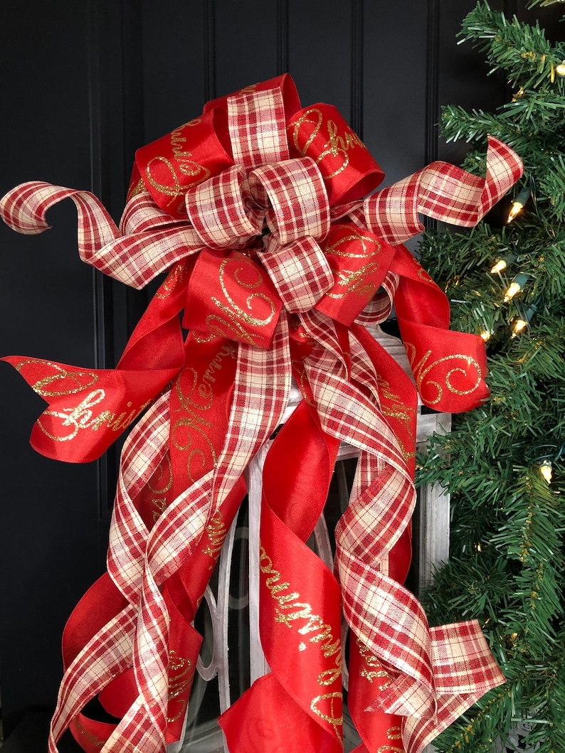 Christmas home decors Holiday Wreath Bow Christmas Wreath Bow Christmas Tree Topper