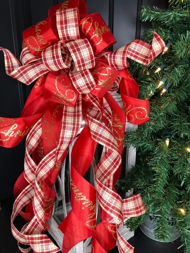 Christmas home decors Holiday Wreath Bow Christmas Wreath Bow Christmas Tree Topper