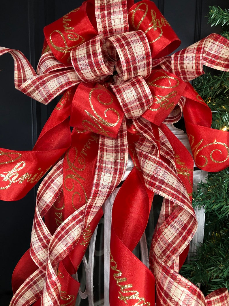 Christmas home decors Holiday Wreath Bow Christmas Wreath Bow Christmas Tree Topper