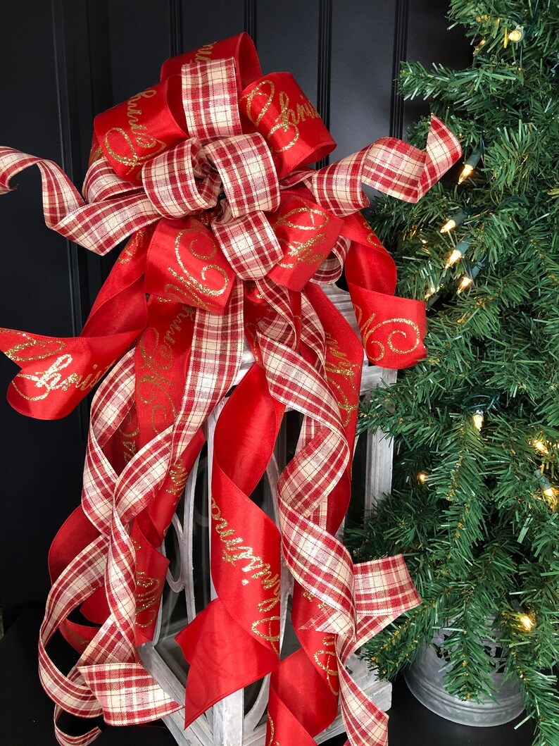 Christmas home decors Holiday Wreath Bow Christmas Wreath Bow Christmas Tree Topper