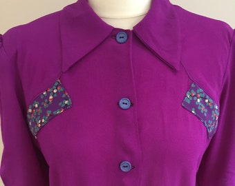 New 1940s Blouse handmade from a Haslam system pattern - Larger size