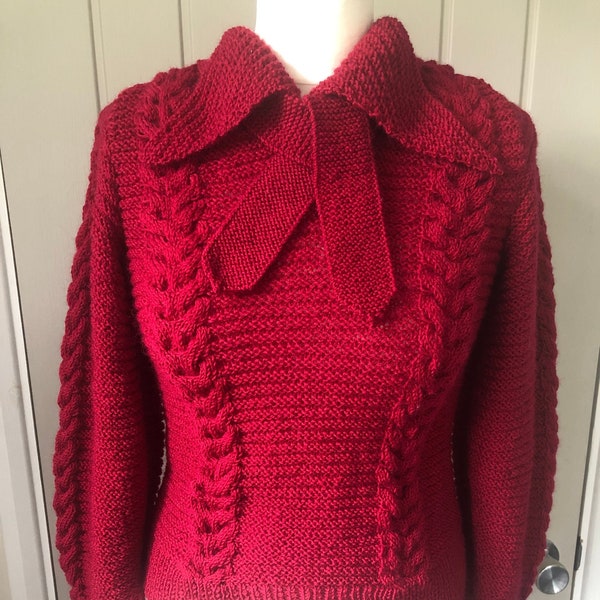 Hand knitted Sweater from a 1940's pattern