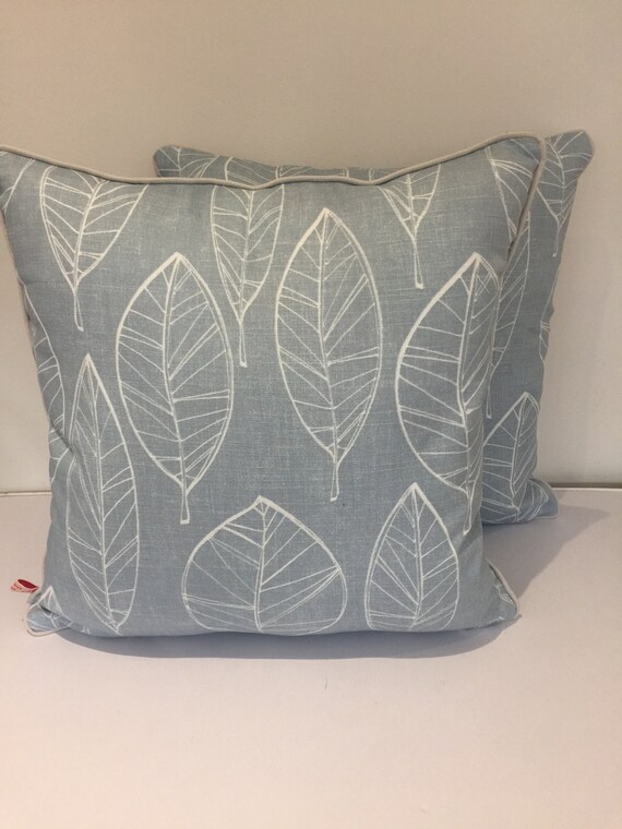 Square Piped Cushion Pillow Cover John Lewis Aspen Blue Etsy