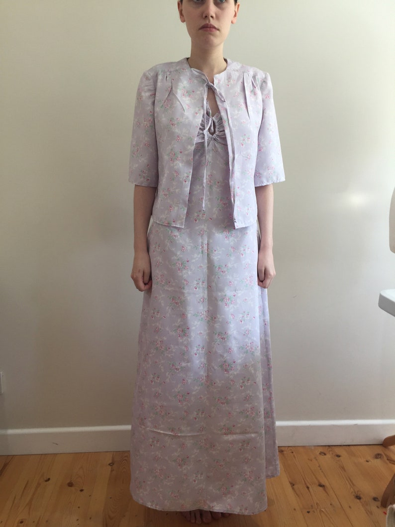 Original 1940s Night Dress and Bed Jacket XS handmade image 2