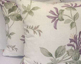 Handmade Reversible Cushion Cover: Laura Ashley Honeysuckle Trail