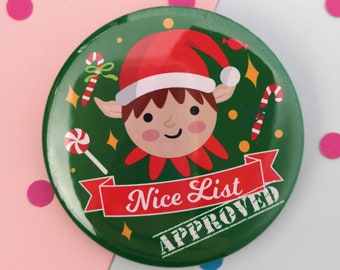 Personalised Nice List Badge Christmas Eve Box Filler, Naughty List Stocking Filler for Kids