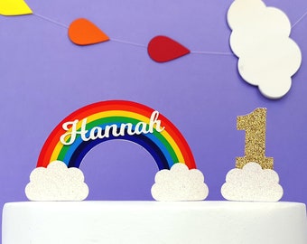 Rainbow Cake Topper, Name Cake Topper, Number Cake Topper - Choose Your Colours