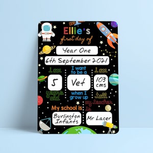 Reusable First Day of School Sign, First Day Photo Prop, Dry Erase Board,  Personalised First Day Back to School Sign