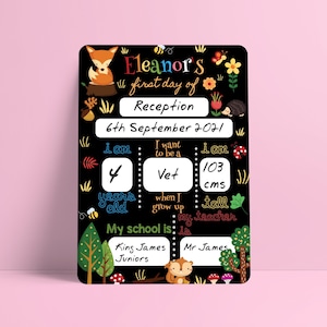 Reusable First Day of School Sign, First Day Photo Prop, Dry Erase Board,  Personalised First Day Back to School Sign