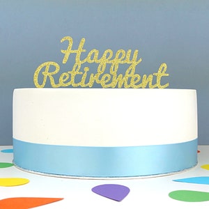 Retirement Cake Topper, Happy Retirement, Leaving Work, Farewell Party Choose Your Colours image 1