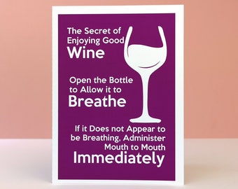 Wine Cards, Funny Birthday Cards, Best Friend Birthday Card