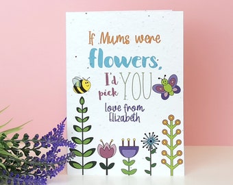 Custom Mother's Day Card made on Seed Card, Plantable Paper