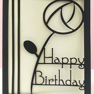 Art Deco Birthday Card in the style of Rennie Mackintosh Choose your own colours image 3