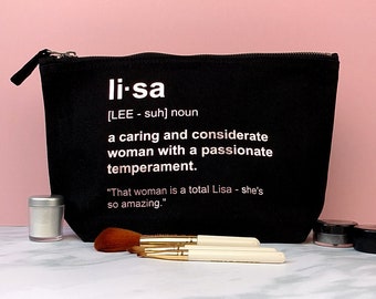 Personalized Makeup Bag, 21st Birthday Gift for Her, Best Friend Gift, Makeup Organizer, Canvas Bag, Canvas Tote Bag, Make Up Bag