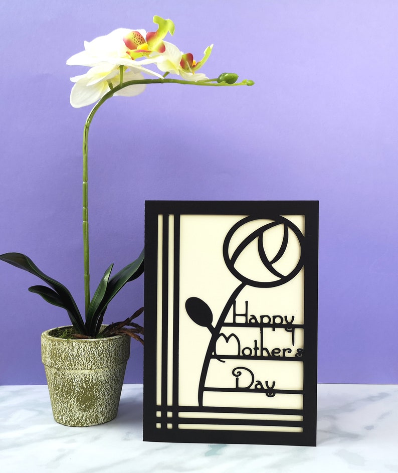 Mothering Sunday Art Deco Cards in your chosen colours image 2
