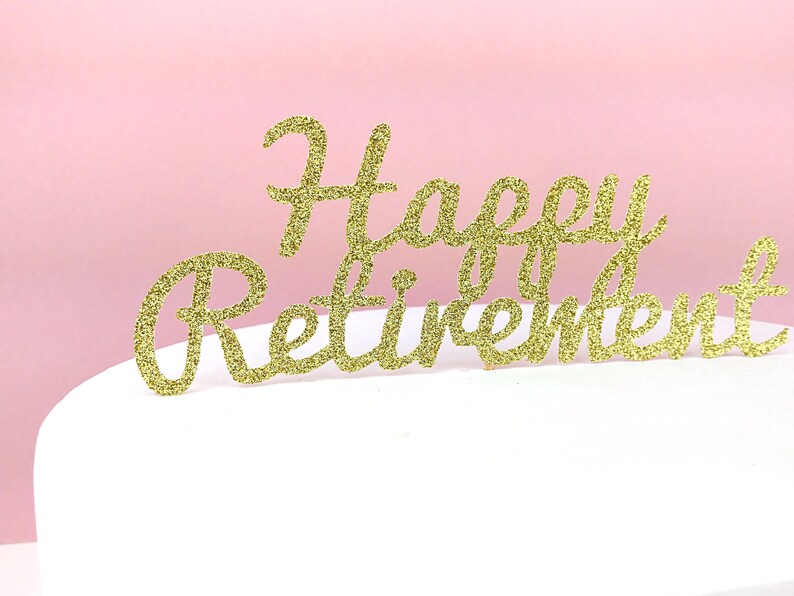 Retirement Cake Topper, Happy Retirement, Leaving Work, Farewell Party Choose Your Colours image 5