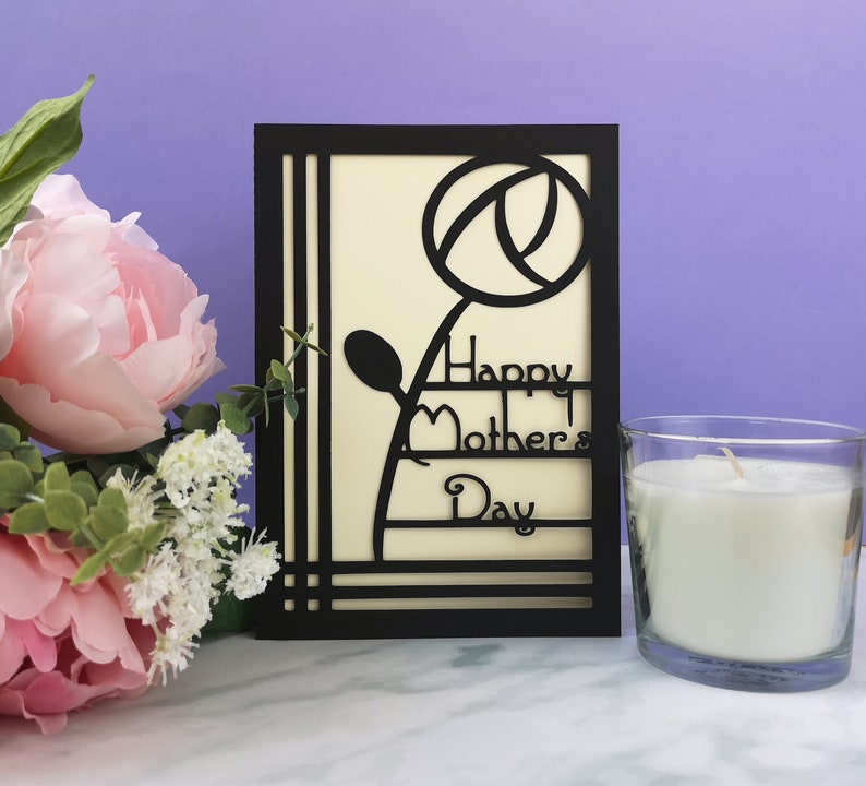 Mothering Sunday Art Deco Cards in your chosen colours image 3