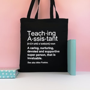 Sac fourre-tout pour professeur ou cadeau pour assistant enseignant - Cartable personnalisé au choix dans les couleurs de votre choix - noir, gris ou naturel