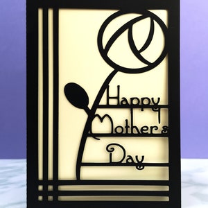 Mothering Sunday Art Deco Cards in your chosen colours image 4