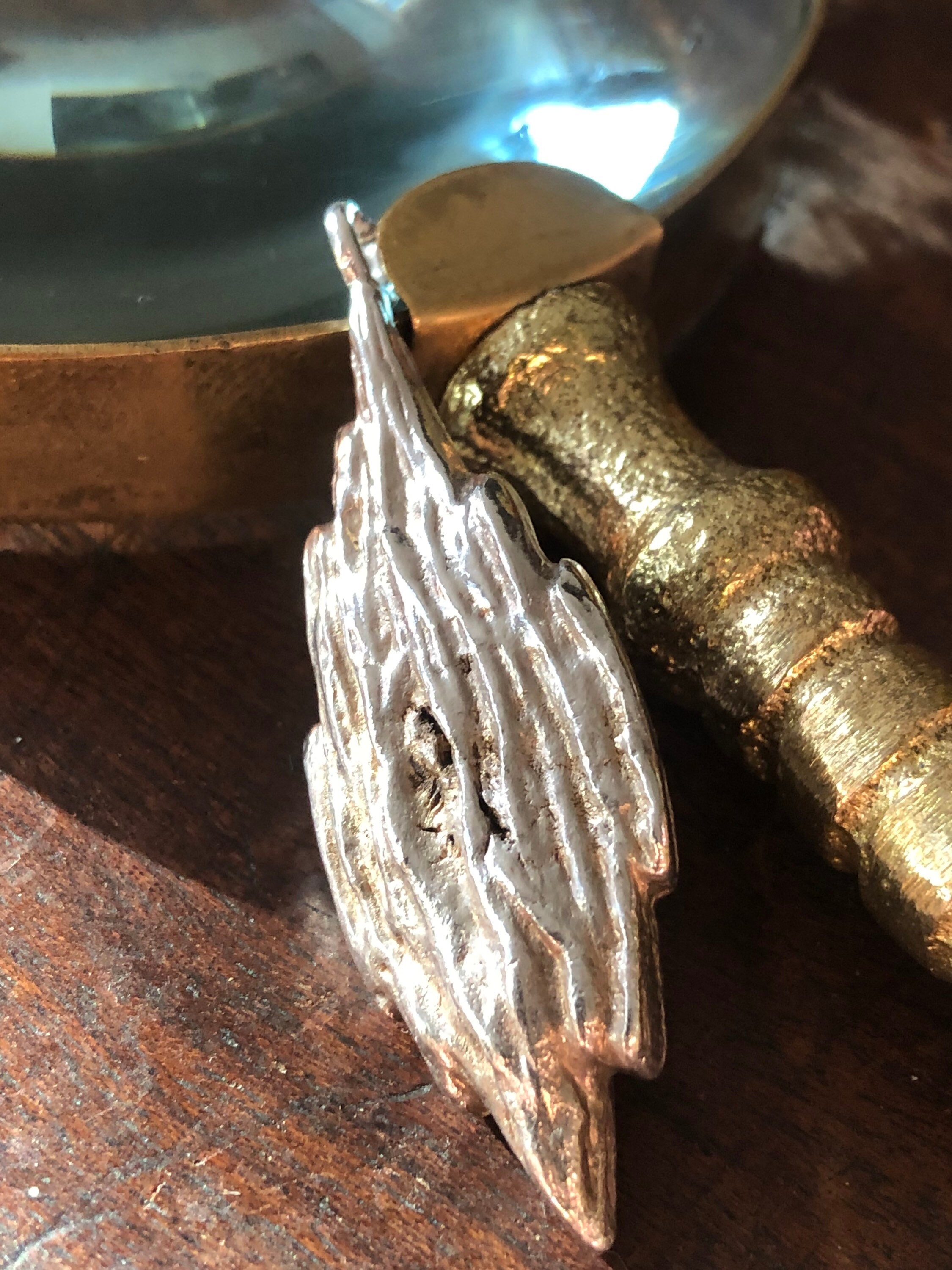 Vintage Leaf Bark Effect Silver Ingot with Free Postage