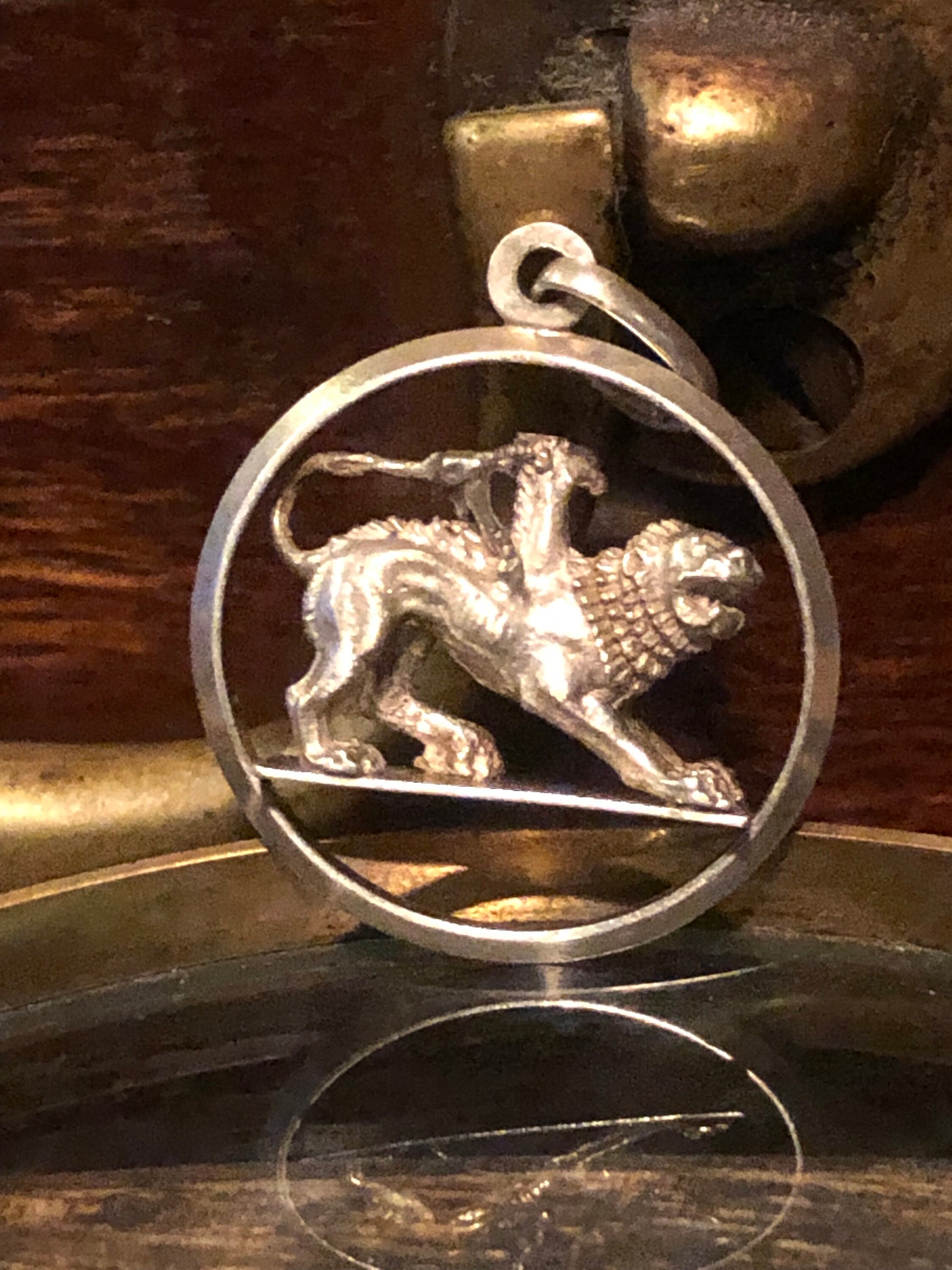 Vintage Silver Chimera Pendant, Rare, Greek Mythology, Lion, Goat