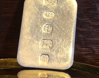 Silver Ingot Pendant Dog Tag, Birmingham 2008, 19g with Free Postage