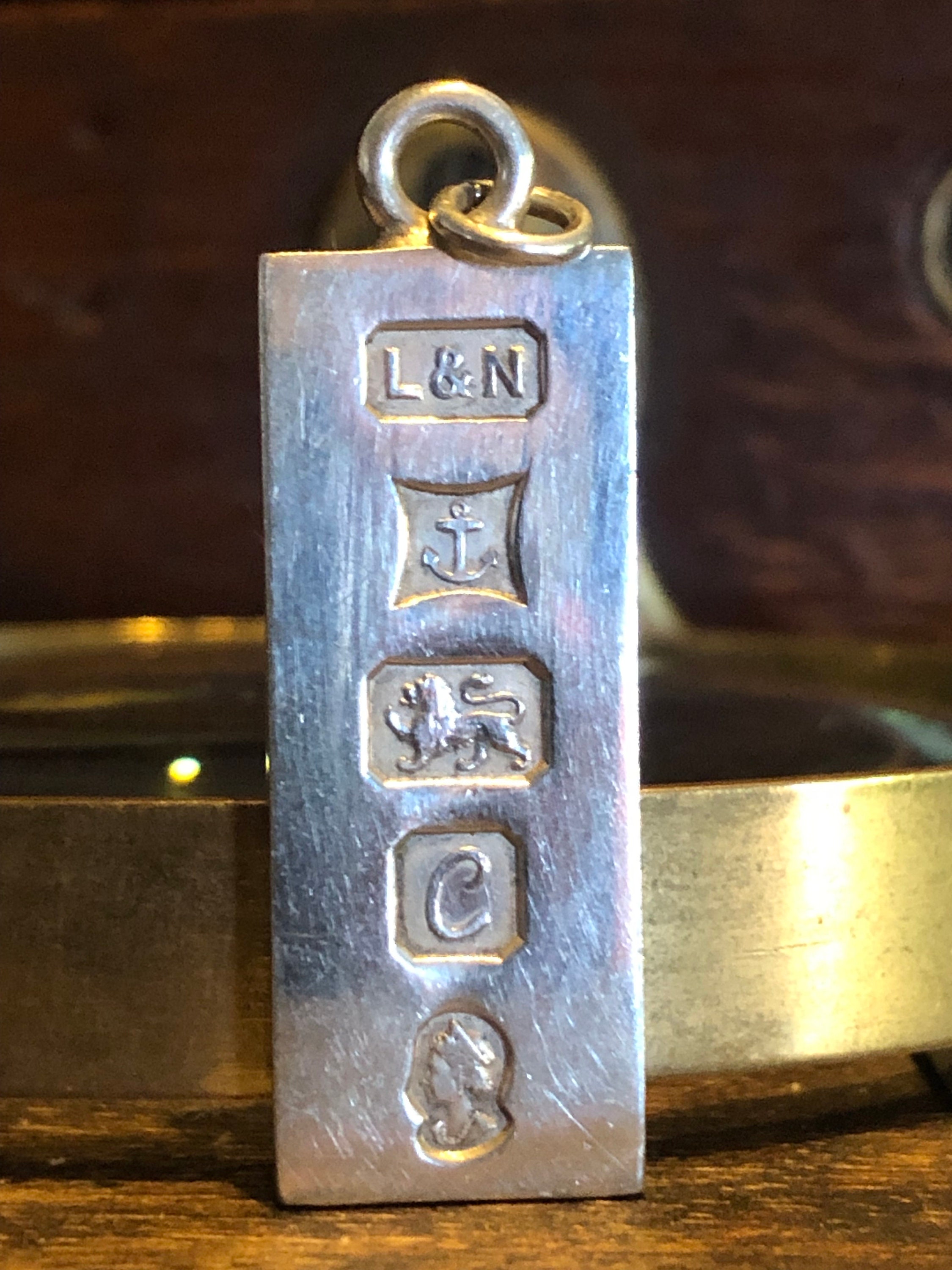 Silver Ingot Pendant Vintage, Birmingham 1977, 15g with Free Postage