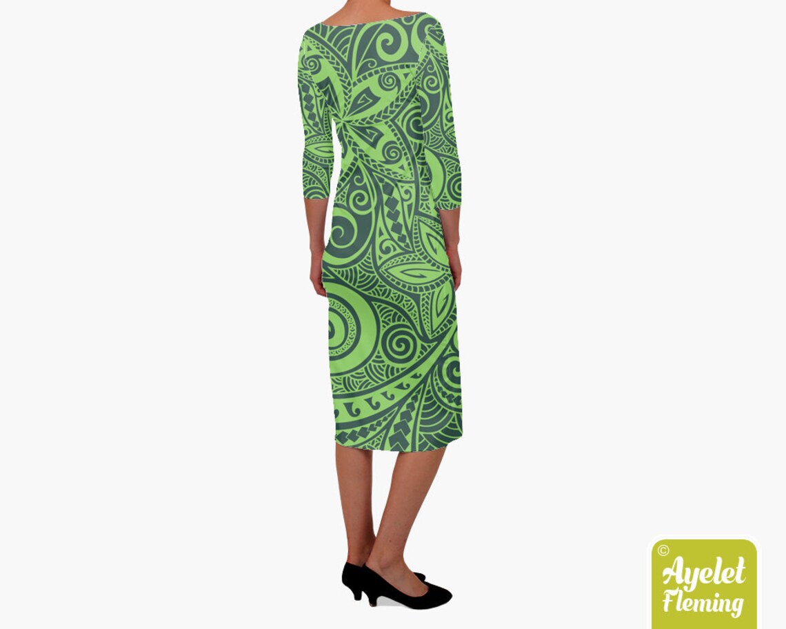 Hawaiian Dress Women Polynesian Dress Midi Dress Retro Etsy UK