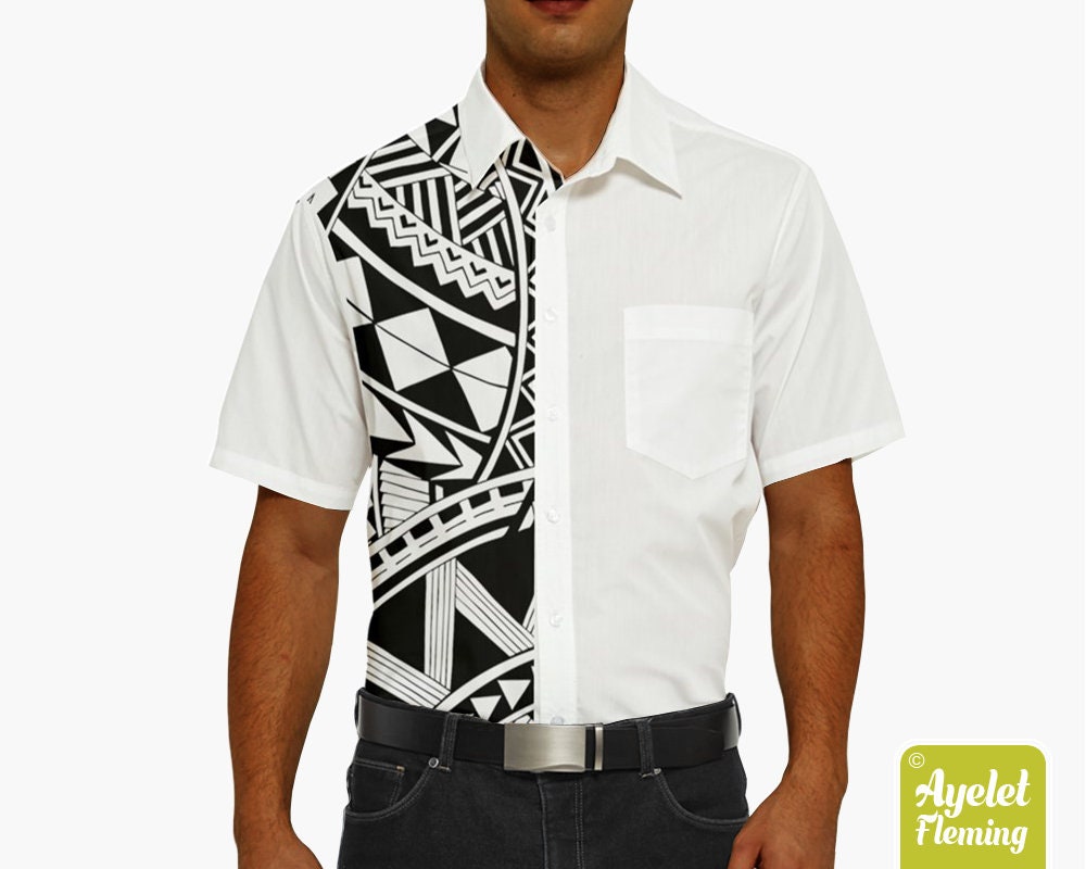 Hawaiian Shirt Men Polynesian Shirt 