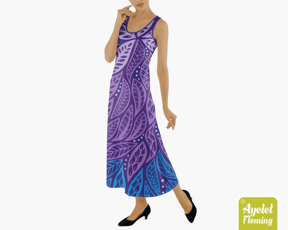 purple hawaiian dress