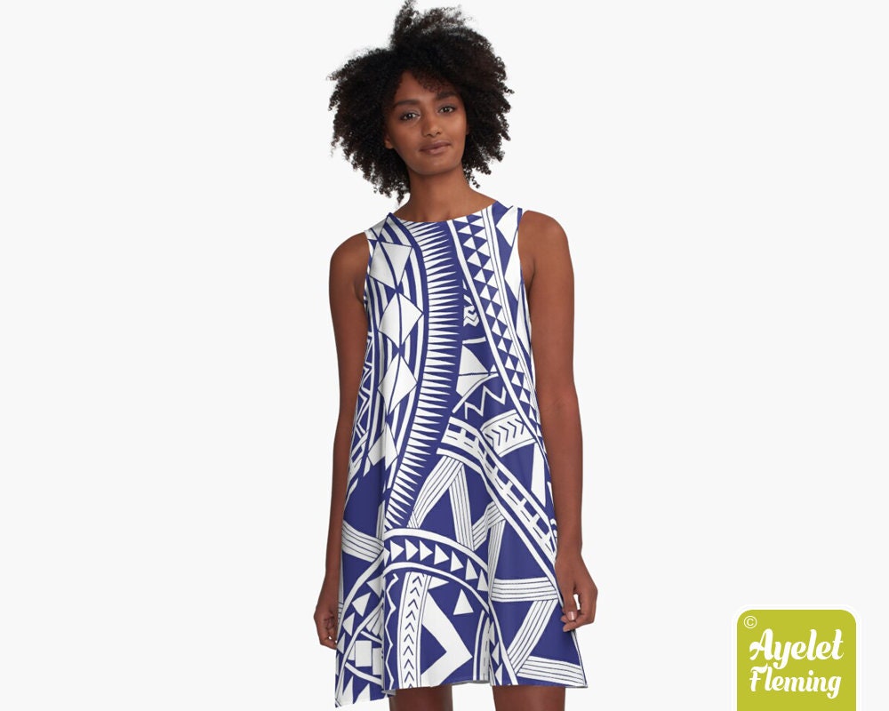 blue samoan dress Our Samoan Princess @leilua_motusaga stuns in our NEW Malu Alofa Dress in Blue a fusion of our signature Malu Design and Alofa Pattern merged into one divine masterpiece Available