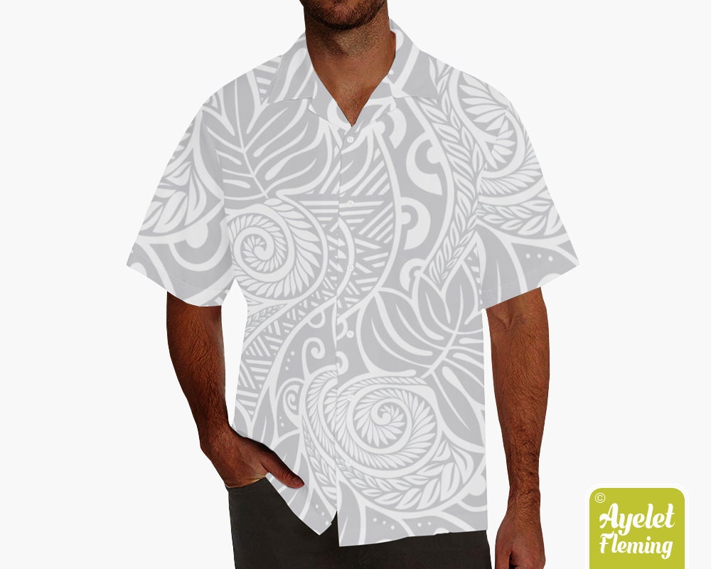 Hawaiian Shirt Men Polynesian Shirt 