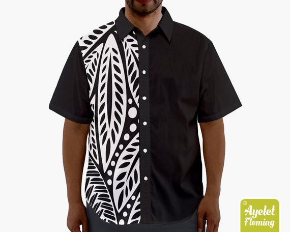 Hawaiian Shirt Men Polynesian Shirt Samoan Shirt Half Etsy Hawaiian Shirt Men Polynesian Shirt Samoan Shirt Half Etsy